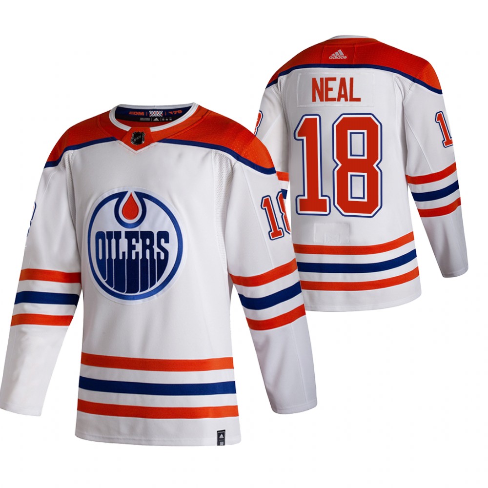 2021 Adidias Edmonton Oilers #18 James Neal White Men Reverse Retro Alternate NHL Jersey